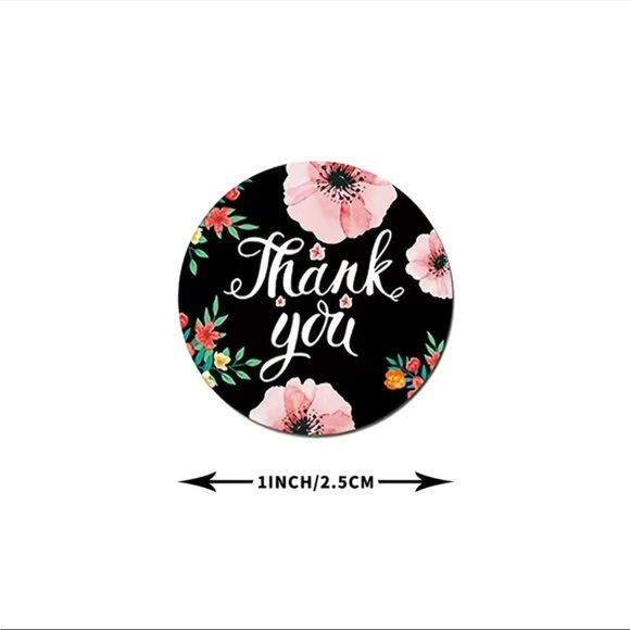 New 1 Roll 500pcs with 8 different Floral Designs Of Thank You Label Stickers - Picture 2 of 3